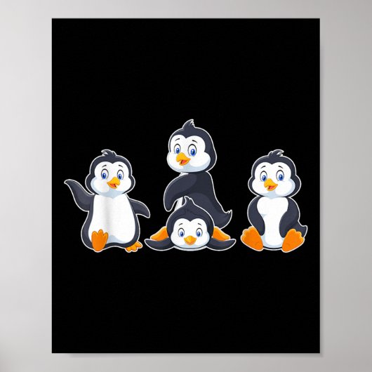 Kinderen Cute Dier Pinguïn  Poster (Voorkant)