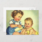  kinderen, Cute Happy Toddlers-sloopfles Briefkaart (Voorkant / Achterkant)