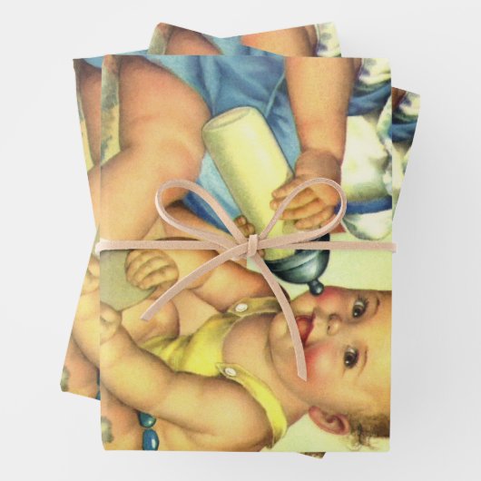  kinderen, Cute Happy Toddlers-sloopfles Inpakpapier Vel (In situ)