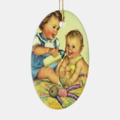 kinderen, Cute Happy Toddlers-sloopfles Keramisch Ornament (Rechts)