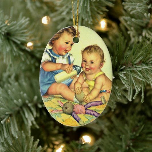  kinderen, Cute Happy Toddlers-sloopfles Keramisch Ornament (Boom)