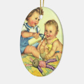  kinderen, Cute Happy Toddlers-sloopfles Keramisch Ornament (Links)