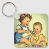 kinderen, Cute Happy Toddlers-sloopfles Sleutelhanger (Voorkant)