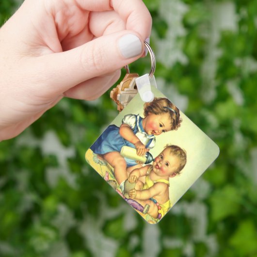 kinderen, Cute Happy Toddlers-sloopfles Sleutelhanger (Hand)