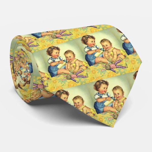 kinderen, Cute Happy Toddlers-sloopfles Stropdas (Opgerold)