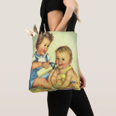 kinderen, Cute Happy Toddlers-sloopfles Tote Bag (Dichtbij)