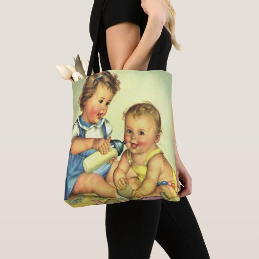  kinderen, Cute Happy Toddlers-sloopfles Tote Bag (Dichtbij)