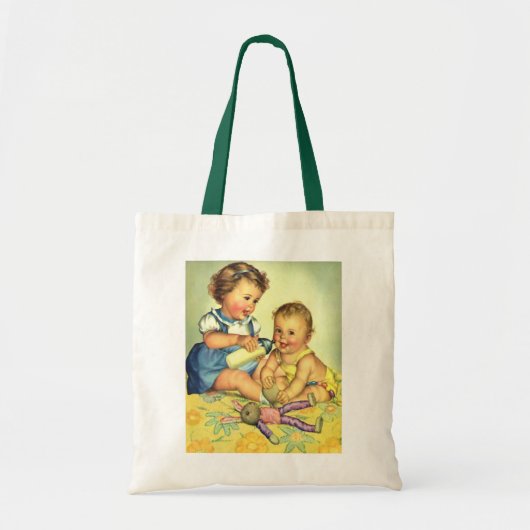  kinderen, Cute Happy Toddlers-sloopfles Tote Bag (Voorkant)