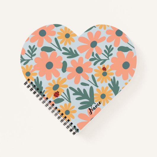 kinderen Cute Ladybug Stippen Daisy Bloem Patroon Notitieboek (Voorkant)