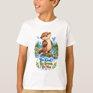 Kinderen Cute Otter Wees Aardig Wees Dapper Wees J T-shirt