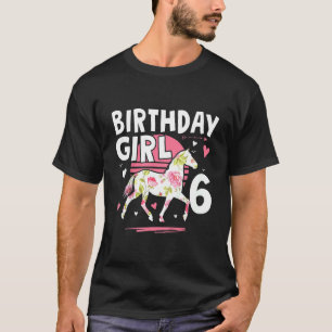 Kinderen Cute Paard Verjaardag Meisje 6 Voor Meis T-shirt