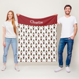 Kinderen Cute Red White Voeg een naam toe voor Ker Fleece Deken
