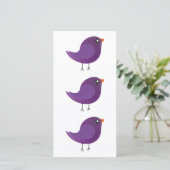 Kinderen cute vogeltje feestdagenkaart (Staand voorkant)