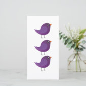 Kinderen cute vogeltje save the date (Staand voorkant)