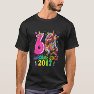 Kinderen Dabbing Eenhoorn 6de Verjaardag Meisje Ee T-shirt