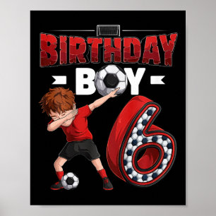 Kinderen Dabbing Jongen 6 Jaar Voetbalspeler 6de V Poster