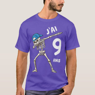 Kinderen Dabbing Skelet Negende Verjaardagscadeau T-shirt