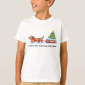 Kinderen Dachshund Kerstmis T-shirt (Voorkant)