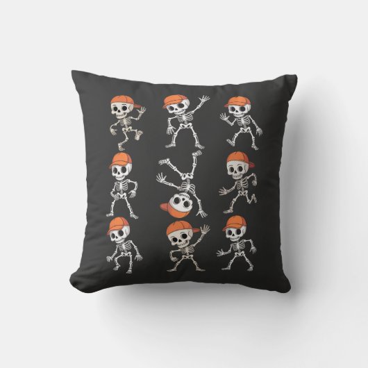 Kinderen Dansend Skelet Halloween Kussen (Voorkant)