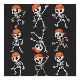 Kinderen Dansend Skelet Halloween Perfect Poster