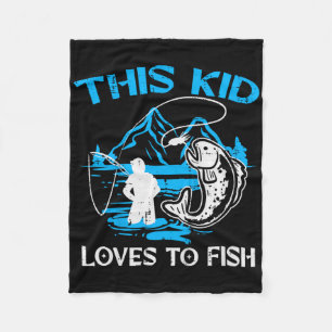 Kinderen Deze Kid Houdt Van Vissen Schattige Jonge Fleece Deken