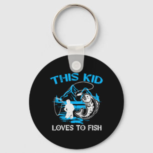Kinderen Deze Kid Loves To Vissen Schattige Jongen Sleutelhanger