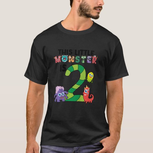 Kinderen Deze kleine monster is 2 jaar oud 2e verj T-shirt (Voorkant)