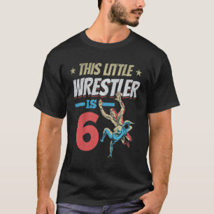 Kinderen Deze kleine worstelaar is 6 's ochtends T-shirt