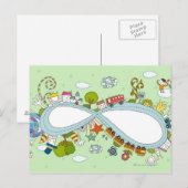 Kinderen die 2 briefkaart (Voorkant / Achterkant)