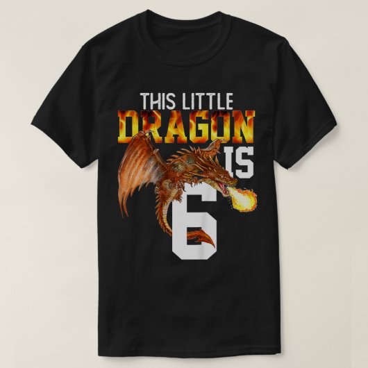 Kinderen die 6 jaar oud zijn, gift Boy Dragon 6 T-shirt (Design voorkant)