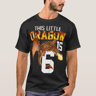 Kinderen die 6 jaar oud zijn, gift Boy Dragon 6 T-shirt