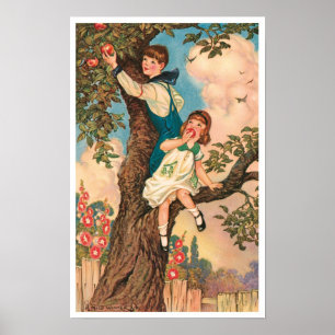 Kinderen die Apples spelen Kunst drukken Poster