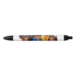 Kinderen die bidden blauwe inkt pen