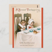  kinderen die bidden voor de Thanksgiving Briefkaart (Voorkant / Achterkant)