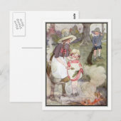 kinderen die bladeren verbranden door Anne Anders Briefkaart (Voorkant / Achterkant)