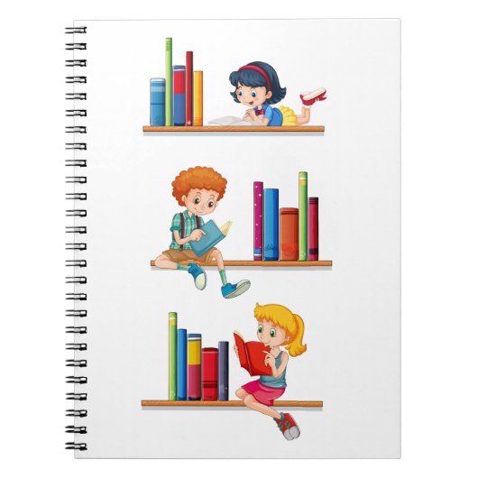 Kinderen die boeken lezen notitieboek (Voorkant)