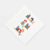 Kinderen die boeken lezen op een plank servet (Hoek)