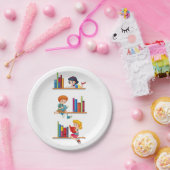 Kinderen die boeken lezen papieren bordje (Feest)