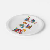 Kinderen die boeken lezen papieren bordje (Gekanteld)