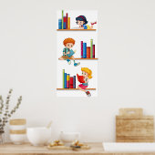 Kinderen die boeken lezen poster (Keuken)