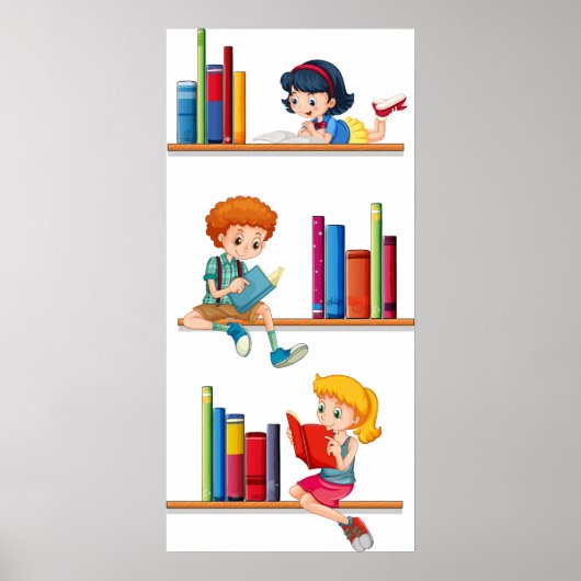 Kinderen die boeken lezen poster (Voorkant)