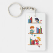 Kinderen die boeken lezen sleutelhanger (Voorkant)
