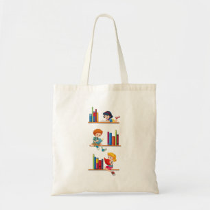 Kinderen die boeken lezen tote bag