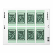  Kinderen die Bookplaat in Mint Groen lezen Etiket (Full Sheet)