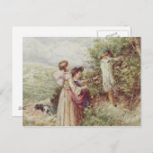 Kinderen die bramen plukken, 19e eeuw briefkaart (Voorkant / Achterkant)