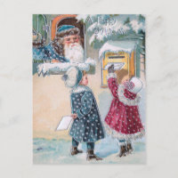 kinderen die brieven naar de Kerstman in sneeuw s