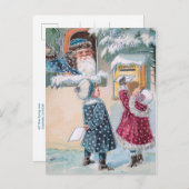  kinderen die brieven naar de Kerstman in sneeuw s Briefkaart (Voorkant / Achterkant)