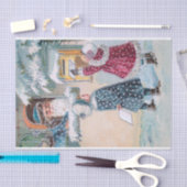  kinderen die brieven naar de Kerstman in sneeuw s Tissuepapier (Craft)