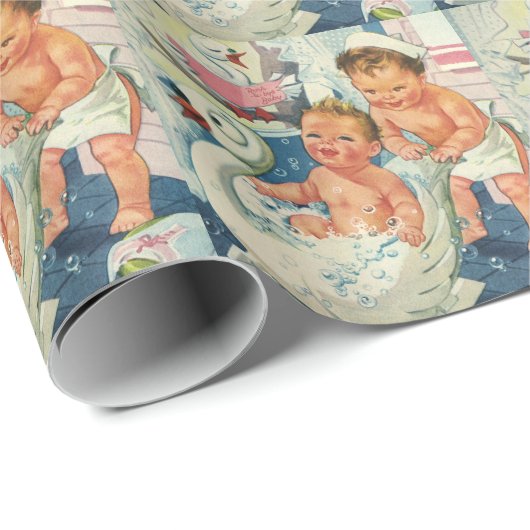  kinderen die bubbels spelen in de Bathtub van Swa Cadeaupapier (Rol Hoek)