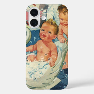  kinderen die bubbels spelen in de Bathtub van Swa iPhone 16 Hoesje